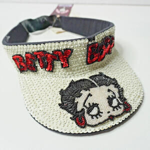 VTG‎ 90s Betty Boop Sequin Beaded Visor Hat Showgirl Glamour w Tags Retro SEE